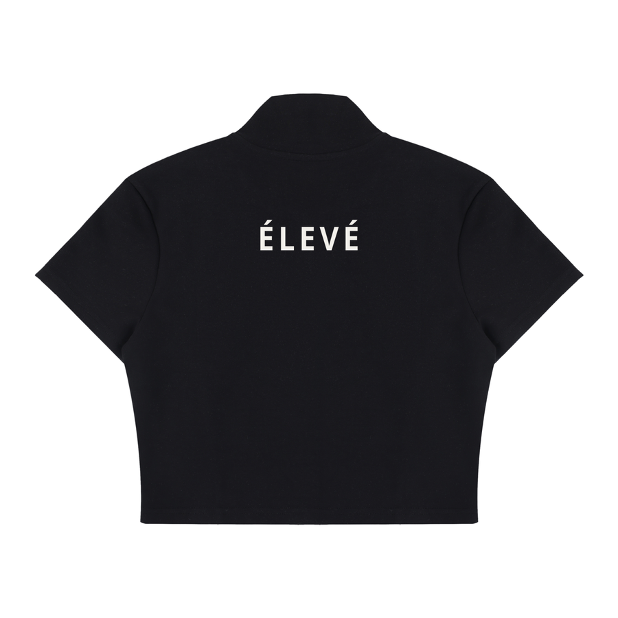 Women's Cropped Full Zip Short Sleeve T-Shirt